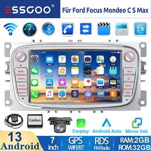 Für Ford Galaxy Focus MK2 Mondeo C S Max Android 14 Autoradio Carplay NAVI + Kam - Bild 1 von 13