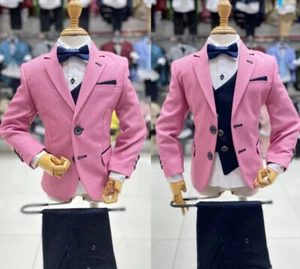 Bulut Boys 4 Piece Suit Set Blue and Pink - Picture 1 of 1