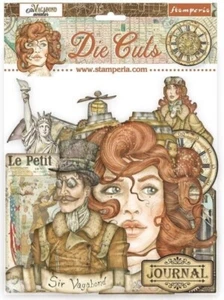 Sir Vagabond Aviator Vintage Victorian Distressed  Chipboard Die Cuts Stamperia - Picture 1 of 1