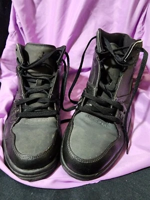 Zapatos de baloncesto Nike Jordan 1 Flight Mid 372704-006 de cuero negro para hombre talla 12 Foto 1 de 4