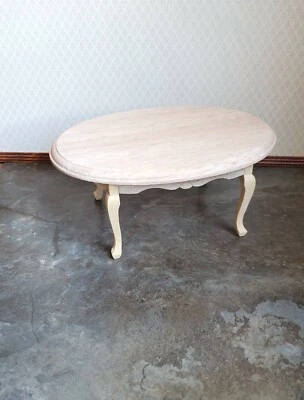 Dollhouse Miniature Table Oval Dining Room Unfinished 1:12 Scale 6" - Image 1 of 4