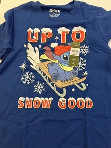 Disney Stitch "Up To Snow Good" T-shirt Boys Size XL (14-16) New - Picture 1 of 5