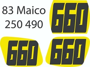 83 1983 Maico Spider 250 490 Pre Printed Number Plate Background Decal  - Picture 1 of 5