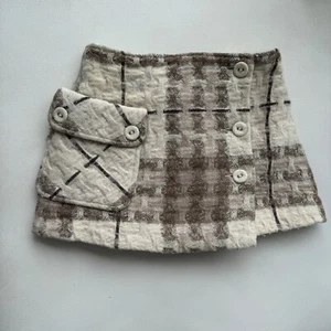 Skirt wool wrap 8T elastic belt Burberry cream (small spots see last pictures) - Picture 1 of 4