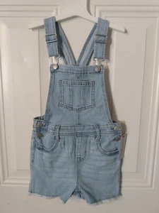 Girls Denim Overall Shorts Size S (6/6X) - Cat & Jack - New With Tags - Picture 1 of 4
