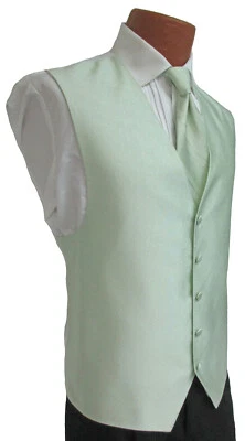 Men's Ralph Lauren Light Green Tuxedo Vest & Choice of Tie Wedding Prom Groom  - Image 1 of 4