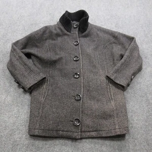 I Spiewak & Sons Jacket Mens Small Gray Black Military Wool Coat Herringbone - Picture 1 of 20