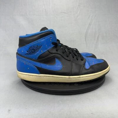 Nike Air Jordan 1 Mid Royal Paint Splatter 554724-048 Mens Size 10 - Image 1 of 4