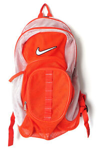 Nike Backpack All Mesh Netted See Through Orange w/ White School Sports Bag