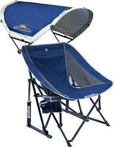 GCI Outdoor Pod Rocker Outdoor Rocking Chair with SunShade Canopy,Royal Blue - Picture 1 of 6