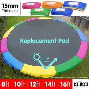 REPLACEMENT TRAMPOLINE PAD REINFORCED OUTDOOR ROUND SPRING COVER 8 10 12 14 16ft - Picture 1 of 9