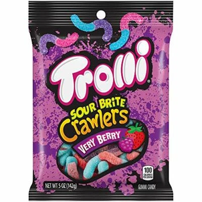 Orugas Trolli Sour Brite, sabor muy bayas, 5 oz [12 bolsas] Foto 1 de 4
