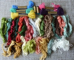 LOT of hanks Silk and Ivory Needlepoint Threads, Paternayan and Kreinik - Picture 1 of 11