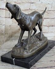 Vintage Bronze Metal French Miguel Lopez Milo Sculpture Animal Dog Terrier Hunti
