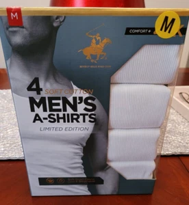 Beverly Hills Polo Club 4 Soft Cotton A-Shirts Limited Edition Size M - Picture 1 of 2