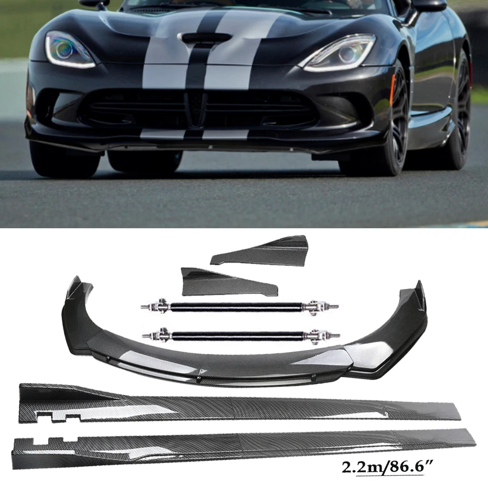 Carbon Fiber Front Bumper Lip Spoiler Splitters Body Kit For Dodge Viper 01-17 Foto 1 de 4