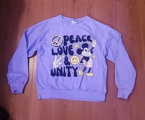 Mickey Mouse Peace Love and Unity Sweatshirt Size Small - Picture 1 of 8
