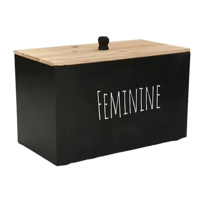 Laundry Pod Container with Lid Black Wood Organizer for Pods and Small Items - Image 1 of 4