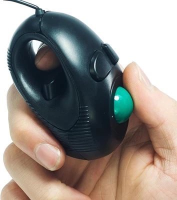 YUMQUA Finger Mouse, Handheld Trackball Mouse Mini 4D USB Hand Held black  - Image 1 of 4