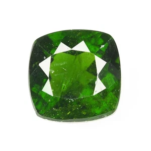 1.85 Cts EXTRA ORDINARY CUSHION CUT (7 x 7 mm) 100%NATURAL GREEN CHROME DIOPSIDE - Picture 1 of 7