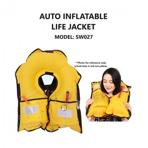 Adult Inflatable Life Jacket PFD Auto Yoke Manual LifeJackets Level 150N Red - Picture 1 of 7