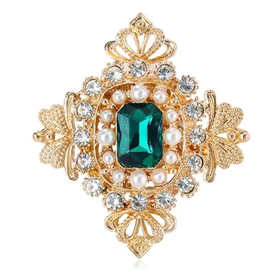 Broche prendedor flor cruz estrás verde esmeralda para mujeres niñas cristal austriaco Foto 1 de 4