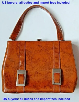 Bolso de noche vintage años 60 para mujer para todos los días imitación cuero marrón URSS coleccionable Foto 1 de 4