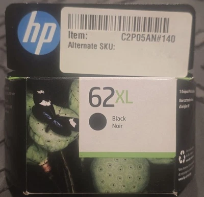 New HP 62XL Black Exp 2026 High Yield Ink Cartridge Exp 2026 Genuine Sealed  - Image 1 of 2