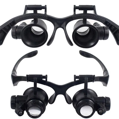 25X Magnifier Magnifying Eye Glass Loupe Jeweler Watch Repair Kit With LED Light - Image 1 of 4