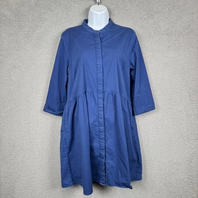 Tuckernuck Dress Womens XL Blue Shirt Dress Lagenlook Lagom Minimalist Modest - Image 1 of 4