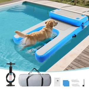 Aufblasbare große Hunde Wasserrampe Schwimmer Schwimmrampe - PVC Anti-Rutsch Stoff - Bild 1 von 5