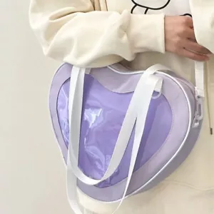 Bolso Oxford Transparente Insignia Bandolera Corazón Artículos Exhibición Itabag Exterior - Imagen 1 de 18