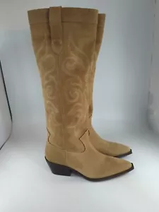 BOTAS VAQUERAS ZARA ARENA MARRÓN CUERO PARTIDO S 35 - Imagen 1 de 12
