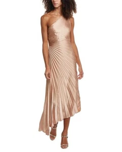 A.LC. Delfine Bella Satin Pleated Asymmetrical Gown Dress - size 8 -retail $695 - Picture 1 of 8