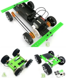 1 set mini giocattolo ad energia solare kit auto fai da te bambini gadget educativo hobby divertente - Foto 1 di 7