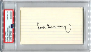 Hank Greenberg handsignierte Karteikarte PSA Auto Grade Gem Mint 10 Detroit Tigers - Bild 1 von 1