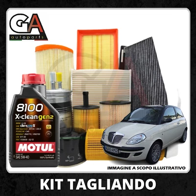 Kit tagliando Lancia Ypsilon 1.2 benzina 44 e 51 kw + 3lt olio motul 8100 5w40 - Immagine 1 di 4