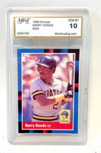1988 Donruss GEM MT 10 BARRY BONDS PSA 10 #326 All Time HR Leader - Picture 1 of 4