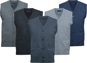 Cárdigan informal para hombre cuello en V sin mangas con botones y sin mangas M - 2XL - Imagen 1 de 7