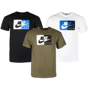 Nike Air Men's Athletic Short Sleeve Color Blocked Logo Gym Graphic T-Shirt - Picture 1 of 35