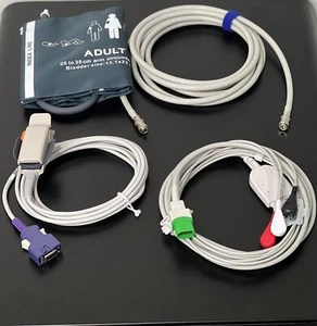 Mindray V12 Bundle - Cuff, Hose, SpO2 Oximax, ECG - Same Day Shipping - Picture 1 of 7