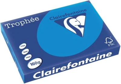 Clairefontaine Trophee farbiges Papier 1015C Karibikblau 160g A3 - 250 Blatt