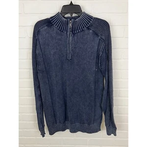 BKE Athletic Fit Mens Burnout Blue 1/4 Zip Pullover Sweater Size Medium - Bild 1 von 5