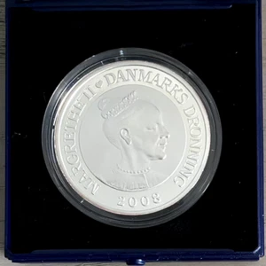 Denmark 2008 Queen Margrethe II 500 Kr Royal Yacht Silver Proof Coin & COA Mint - Picture 1 of 4