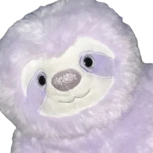 FAO Schwarz Plush Sparklers Purple Fur Sloth Glitter Nose Sparkle Stuffed  - Picture 1 of 4