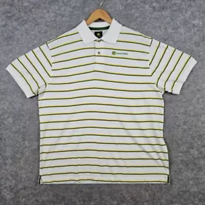 John Deere Herren Poloshirt NEU Neu mit Etikett Gr. XL 100% Baumwolle gestreift Landwirtschaft Traktor - Bild 1 von 8