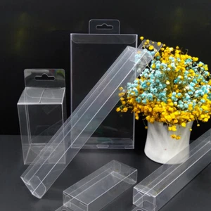25PCS PVC Boxes With Hang Hole Clear Plastic Shop Display Storage Packaging Box - Picture 1 of 12