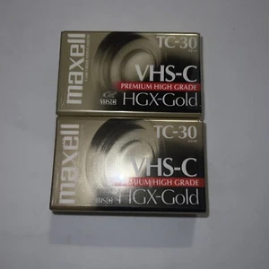 2 Maxell VHS-C Premium High Grade HGX-Gold TC-30 Camcorder Videocassette Tapes - Bild 1 von 4