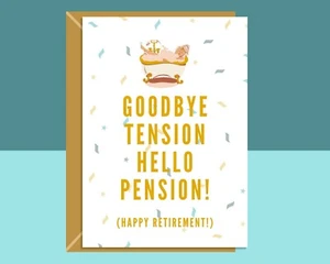 Funny Retirement Card - Hello Pension - Ideal for your colleague retiring - Picture 1 of 3