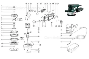 Ricambi originali per levigatrice METABO SXE 450 TurboTec 00129000 ricambio - Imagen 1 de 1